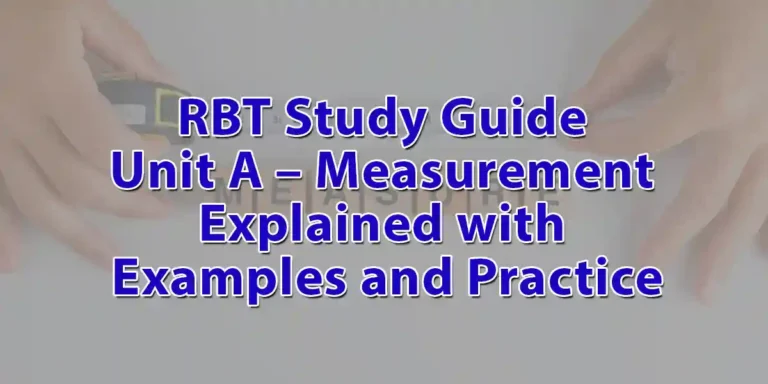 RBT Study Guide Unit A – Measurement Explained with Examples and Practice